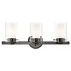 Livex Lighting - 1543-46 - Three Light Vanity - Manhattan - Black Chrome w/ Polished Chromes