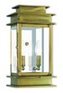 Livex Lighting - 2014-01 - Two Light Outdoor Wall Lantern - Princeton - Antique Brass w/ Polished Chrome Stainless Steel