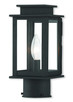Livex Lighting - 20201-04 - One Light Outdoor Post-Top Lanterm - Princeton - Black w/ Polished Chrome Stainless Steel
