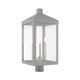 Livex Lighting - 20586-80 - Three Light Post-Top Lanterm - Nyack - Nordic Gray w/ Brushed Nickels