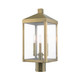 Livex Lighting - 20592-01 - Three Light Outdoor Post Top Lantern - Nyack - Antique Brass