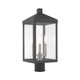Livex Lighting - 20592-76 - Three Light Post-Top Lanterm - Nyack - Scandinavian Gray w/ Brushed Nickels