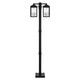 Livex Lighting - 20599-04 - Six Light Outdoor Post Light - Nyack - Black w/ Brushed Nickel Cluster and Stainless Steel Post
