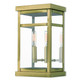 Livex Lighting - 20702-01 - Two Light Outdoor Wall Lantern - Hopewell - Antique Brass w/ Polished Chrome Stainless Steel