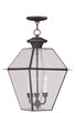 Livex Lighting - 2385-07 - Three Light Outdoor Pendant - Westover - Bronze