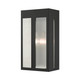 Livex Lighting - 27412-04 - One Light Outdoor Wall Lantern - Lafayette - Black w/ Hammered Brushed Nickel Panels