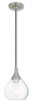 Livex Lighting - 40601-91 - One Light Mini Pendant - Hand Blown Art Glass Mini Pendants - Brushed Nickel