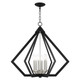 Livex Lighting - 40926-04 - Six Light Chandelier - Prism - Black w/ Brushed Nickel Cluster