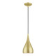 Livex Lighting - 41171-33 - One Light Mini Pendant - Amador - Soft Gold w/Polished Brass