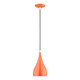 Livex Lighting - 41171-77 - One Light Mini Pendant - Amador - Shiny Orange w/Polished Chrome