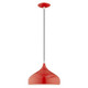 Livex Lighting - 41172-72 - One Light Mini Pendant - Amador - Shiny Red w/ Polished Chromes