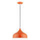 Livex Lighting - 41172-77 - One Light Pendant - Amador - Shiny Orange w/Polished Chrome