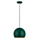 Livex Lighting - 41181-97 - One Light Pendant - Piedmont - Shiny Hunter Green with Polished Chrome
