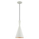 Livex Lighting - 41185-03 - One Light Mini Pendant - Waldorf - White w/ Brushed Nickels