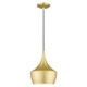 Livex Lighting - 41186-33 - One Light Pendant - Waldorf - Soft Gold with Polished Brass