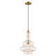 Livex Lighting - 41224-01 - One Light Mini Pendant - Hand Blown Art Glass Mini Pendants - Antique Brass