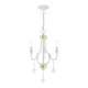 Livex Lighting - 41273-03 - Three Light Mini Chandelier - Glendale - White w/ Polished Brasss
