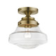 Livex Lighting - 41291-01 - One Light Semi-Flush Mount - Avondale - Antique Brass