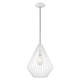 Livex Lighting - 41325-03 - One Light Mini Pendant - Linz - White w/ Brushed Nickels