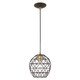Livex Lighting - 41326-07 - One Light Mini Pendant - Geometrix - Bronze w/ Antique Brass