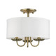 Livex Lighting - 42987-01 - Three Light Semi-Flush Mount - Brookdale - Antique Brass
