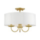 Livex Lighting - 42989-33 - Three Light Semi-Flush Mount - Brookdale - Soft Gold