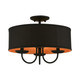 Livex Lighting - 45129-04 - Three Light Semi-Flush Mount - Winchester - Black
