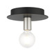 Livex Lighting - 45871-04 - One Light Flush Mount - Hillview - Black w/ Brushed Nickels