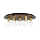 Livex Lighting - 45876-07 - Seven Light Flush Mount - Hillview - Bronze w/ Satin Brasss