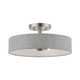Livex Lighting - 46147-91 - Four Light Semi-Flush Mount - Elmhurst - Brushed Nickel w/Shiny White