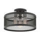 Livex Lighting - 46218-04 - Three Light Semi Flush Mount - Industro - Black w/ Brushed Nickels