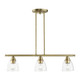 Montgomery Three Light Linear Chandelier (46337-01)