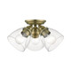 Livex Lighting - 46339-01 - Three Light Semi-Flush Mount - Montgomery - Antique Brass
