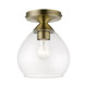 Livex Lighting - 46500-01 - One Light Semi-Flush Mount - Catania - Antique Brass