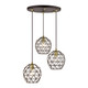 Livex Lighting - 46593-07 - Three Light Pendant - Geometrix - Bronze w/ Antique Brasss