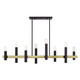 Livex Lighting - 46868-07 - Eight Light Linear Chandelier - Helsinki - Bronze with Antique Brass