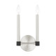 Livex Lighting - 46882-91 - Two Light Wall Sconce - Karlstad - Brushed Nickel w/ Blacks