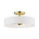 Livex Lighting - 46927-12 - Four Light Semi-Flush Mount - Venlo - Satin Brass w/Shiny White