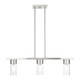 Livex Lighting - 48763-91 - Three Light Linear Chandelier - Carson - Brushed Nickel