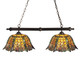 Meyda Tiffany - 18844 - Two Light Island Pendant - Duffner & Kimberly Shell & Diamond - Mahogany Bronze