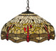 Meyda Tiffany - 19006 - Three Light Pendant - Tiffany Hanginghead Dragonfly - Mahogany Bronze