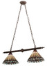 Meyda Tiffany - 195518 - Two Light Island Pendant - Tiffany Jeweled Peacock - M/B