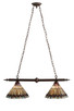 Tiffany Jeweled Peacock Two Light Island Pendant (195518)