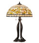 Tiffany Turning Leaf Three Light Table Lamp (229126)