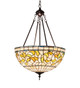 Meyda Tiffany - 232184 - Three Light Pendant - Tiffany Turning Leaf - Mahogany Bronze
