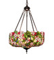 Meyda Tiffany - 232776 - Three Light Pendant - Tiffany Cherry Blossom - Mahogany Bronze
