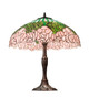 Tiffany Cabbage Rose Three Light Table Lamp (232802)
