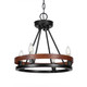 Toltec Lighting - 2704-MBWG - Four Light Chandelier - Belmont - Matte Black & Painted Wood-look Metal