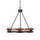 Toltec Lighting - 2706-MBWG - Six Light Chandelier - Belmont - Matte Black & Painted Wood-look Metal