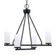 Toltec Lighting - 2804-MB-801B - Four Light Chandelier - Trinity - Matte Black